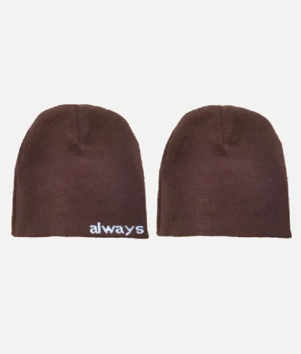 Adwysd Reversible No Cuff Beanie Brown